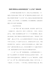 党建引领国有企业经济转型发展六大行动经验材料