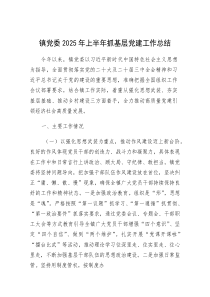 (参考)2025年上半年抓基层党建工作总结（乡镇党委）