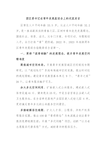 团区委书记在青年发展座谈会上的交流发言