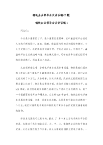 2篇钢铁企业领导会议讲话稿