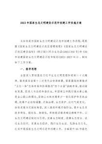 20XX年国家生态文明建设示范市创建工作实施方案