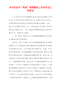 市长在全市“两违”清理整治工作动员会上的讲话