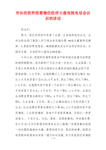 市长在收听收看稳住经济大盘电视电话会议后的讲话