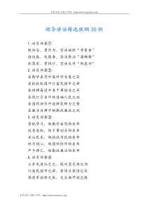 58领导讲话精选提纲30例