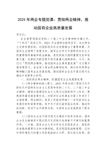 (参考)党课：贯彻两会精神，推动国有企业高质量发展（2025年两会专题）