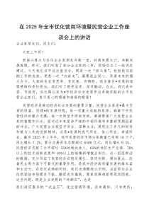 (参考)在2025年全市优化营商环境暨民营企业工作座谈会上的讲话