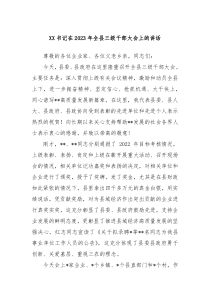 XX书记在20XX年全县三级干部大会上的讲话