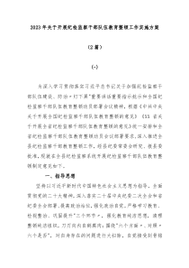 2篇20XX年关于开展纪检监察干部队伍教育整顿工作实施方案