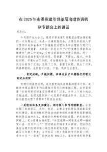 (参考)在2025年市委党建引领基层治理协调机制专题会上的讲话