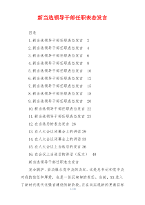 新当选领导干部任职表态发言