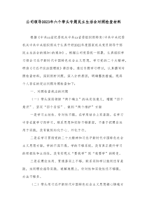 公司领导20XX年六个带头专题民主生活会对照检查材料