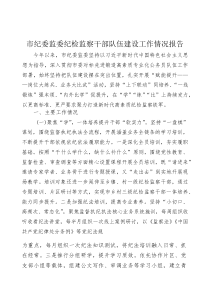 (参考)纪检监察干部队伍建设工作情况报告（市纪委监委）