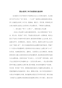 国企改革三年行动经验交流材料