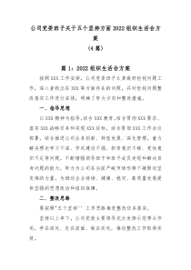 4篇公司党委班子关于五个坚持方面20XX组织生活会方案