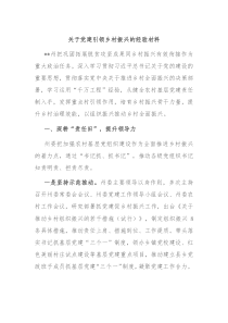 关于党建引领乡村振兴的经验材料