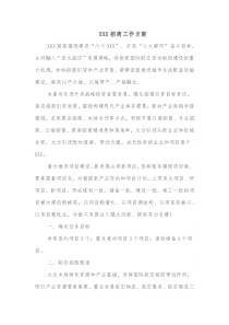 XXX招商工作方案