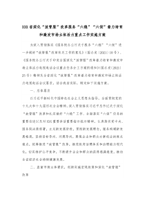 XXX省深化放管服改革服务六稳六保着力培育和激发市场主体活力重点工作实施方案
