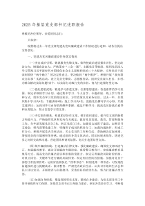 2025年基层党支部书记述职报告