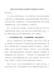 党委书记在石化联合会系统青年代表座谈会上的讲话