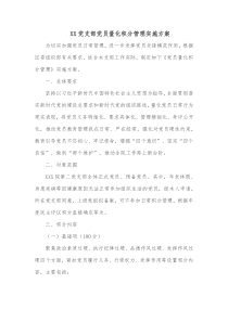 XX党支部党员量化积分管理实施方案