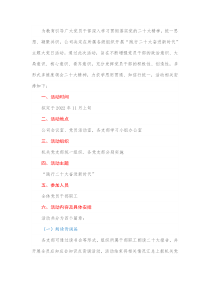 XX公司践行二十大奋进新时代主题大党日活动方案