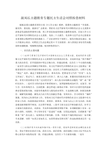 副局长主题教育专题民主生活会对照检查材料