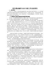 县交通运输局2025年度工作总结报告