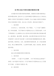 XX单位20XX年党员发展对象培训方案