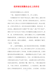 组织部巡视整改会议上的讲话