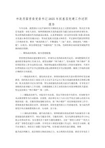 市政府国资委党委书记2025年抓基层党建工作述职报告