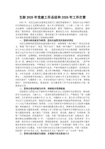 支部2025年党建工作总结和2026年工作打算
