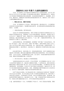 某副局长2025年度个人述职述廉报告