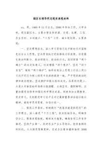 副区长领导同志现实表现材料