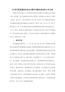 XX局开展师德师风突出问题专项整治活动的工作方案