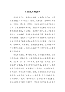 副县长现实表现材料
