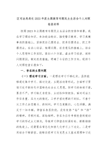 区司法局局长20XX年度主题教育专题民主生活会个人对照检查材料