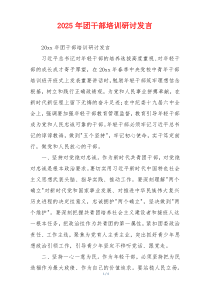 2025年团干部培训研讨发言