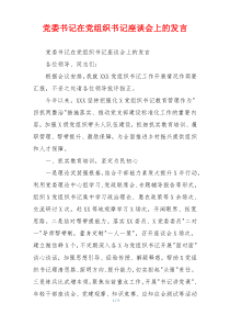 党委书记在党组织书记座谈会上的发言