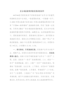 县全域旅游高质量发展典型材料