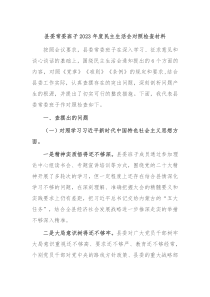 县委常委班子20XX年度民主生活会对照检查材料