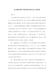 在乡镇纪委书记培训班开班仪式上的讲话