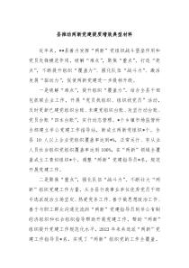 县推动两新党建提质增效典型材料