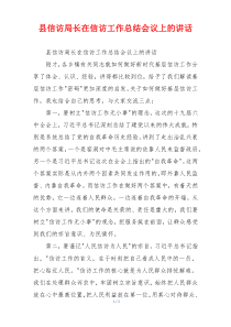 县信访局长在信访工作总结会议上的讲话