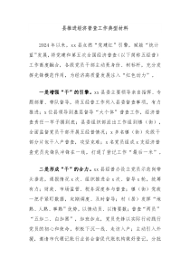 县推进经济普查工作典型材料