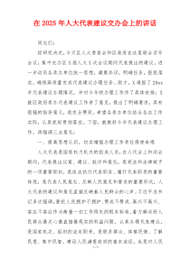 在2025年人大代表建议交办会上的讲话