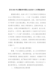 县长20XX年主题教育专题民主生活会个人对照检查材料