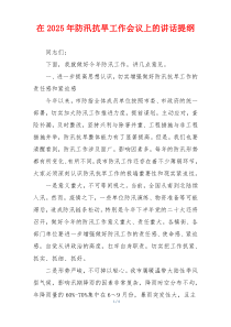 在2025年防汛抗旱工作会议上的讲话提纲