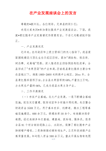 在产业发展座谈会上的发言