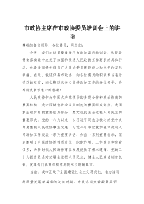 市政协主席在市政协委员培训会上的讲话(整理)