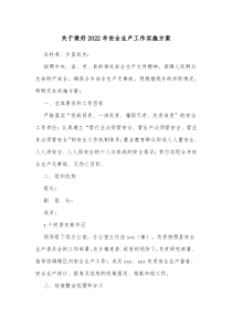 关于做好20XX年安全生产工作实施方案